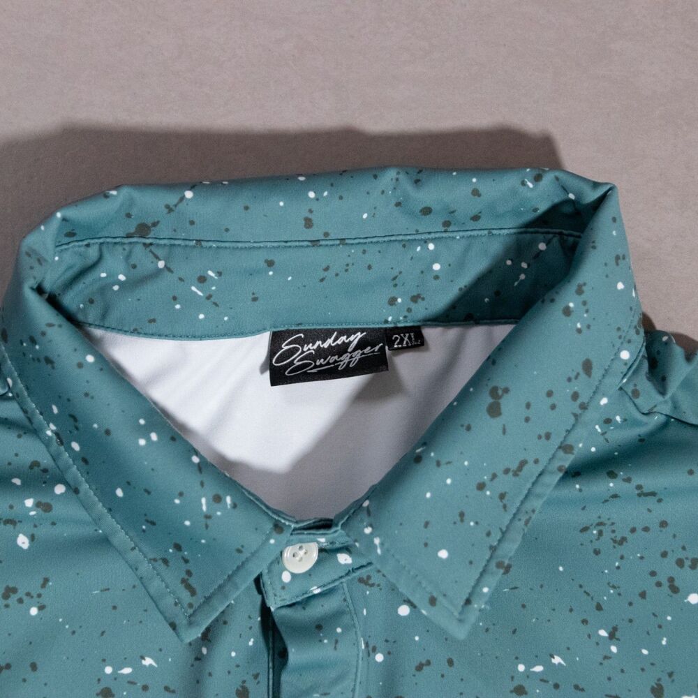 Sunday Swagger Stellar Splatter Performance Stretch Polo Shirt Men's 2XL Golf - Picture 3 of 5